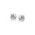 Sterling Silver Stud Earrings with White Hue Faceted Cubic Zirconia(5mm)