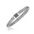 Sterling Silver Braided Style Mens Bracelet with Black Sapphire Accents(1.70 mm)