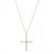 14k Yellow Gold Pearl Cross Pendant