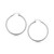 Sterling Silver Rhodium Plated Large Polished Classic Hoop Earrings (3x40mm)