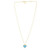 14k Yellow Gold High Polish Heart Turquoise Paste Necklace