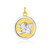14k Two Tone Gold Round Angel Medal Pendant