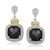 18k Yellow Gold & Sterling Silver Black Onyx & Diamond Earrings (.05cttw)