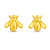 14k Yellow Gold Bee Stud Earrings