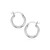 Sterling Silver Rhodium Plated Thin and Small Polished Hoop Earrings (2x10mm)
