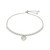 Adjustable Bead Bracelet with Round Charm and Cubic Zirconias in Sterling Silver