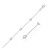14k White Gold Anklet with Round White Cubic Zirconia