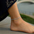 2.6mm 14k White Gold Figaro Anklet 
