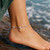 14k White Gold Anklet with Puffed Heart Design