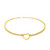 10k Yellow Gold Double Rolo Chain Anklet with an Open Heart Station