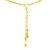 14k Yellow Gold Double Strand Chain with Puffed Heart Lariat Necklace