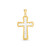 14k Two Tone Gold High Polish Diamond Cut Cross Pendant
