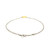 14k Yellow Gold and Sterling Silver Anklet with a Single Open Heart Station