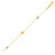 14k Two-Toned Yellow and White Gold Anklet with Textured Hearts