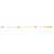 14k Two-Toned Yellow and White Gold Anklet with Textured Hearts