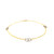14k Two Tone Gold Entwined Heart Stationed Anklet
