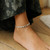 2.9mm 14k White Gold Heart Anklet