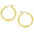 14K Yellow Gold Diamond Cut Hoop Earrings (25mm)