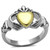 Stainless Steel Claddagh Gold Plated Heart Ring