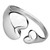 Stainless Steel Double Heart Bangle Style Bracelet