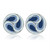 Stainless Steel Blue Epoxy Swirl Pierced Earrings 