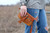 American West Womens Texas Rose Event Wristlet/Clutch -Natural Tan