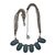 Erica Lyons Faux Turquoise Stones Silvertone Strand Necklace