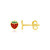 14k Yellow Gold Enameled Strawberry Childrens Earrings