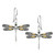 Phillip Gavriel Dragonfly Motif Drop Earrings in 18k Yellow Gold and Sterling Silver