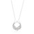 Holiday Wreath Clear Crystal Pendant Necklace Rhodium Plated