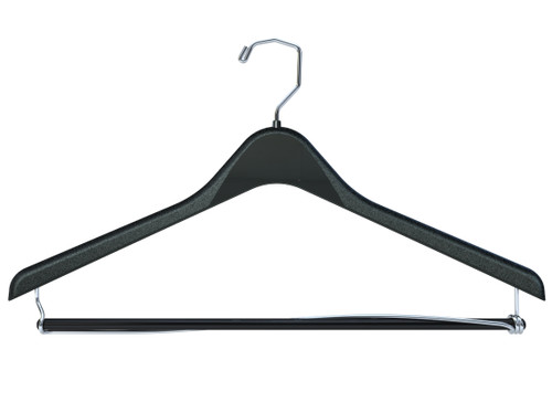 Black Plastic Suit Hanger W/ Locking Bar (17 X 1/2)