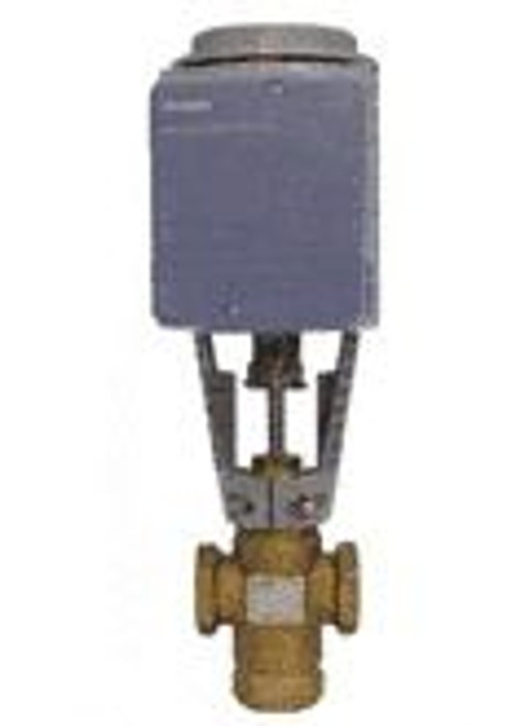 Siemens 276-03205, Valve Assembly: 3-Way, Mixing, 1-1/2-inch, 25 CV, Equal Percentage/Linear, Brass Trim, FxF, Floating Control, Electro-Hydraulic Actuator, Spring Return