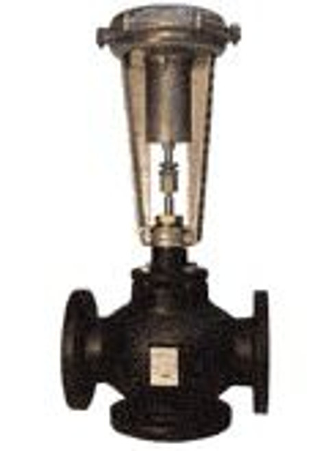 Siemens 283-06161, Valve Assembly: 3-Way, Mixing, 3-inch, 100 CV, Equal Percentage/Linear, Bronze Trim, Flanged, 8-inch Pneumatic Actuator with Factory-Mount Positioner