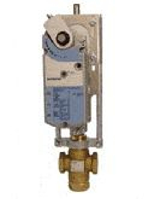 Siemens 299-03201, Valve Assembly: 3-Way, Mixing, 1/2-inch, 4 CV, Equal Percentage/Linear, Brass Trim, FxF, 2-Position Control, Electronic Actuator, Spring Return