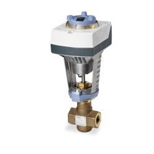 Siemens 371-03162, Valve Assembly: 2-Way, NO, 1/2-inch, 1 CV, Equal Percentage, Brass Trim, FxF, Proportional Control, Electronic Actuator, Non-Spring Return