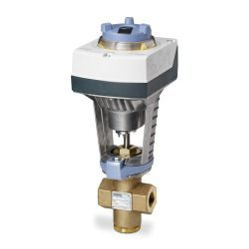 Siemens 371-03180, Valve Assembly: 2-Way, NC, 1/2-inch, 1 CV, Equal Percentage, Brass Trim, FxF, Proportional Control, Electronic Actuator, Non-Spring Return