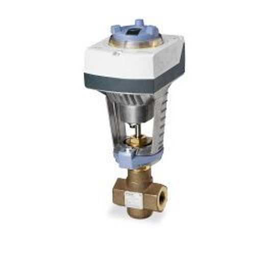 Siemens 373-03168, Valve Assembly: 2-Way, NO, 1-1/4-inch, 16 CV, Equal Percentage, Brass Trim, FxF, Floating Control, Electronic Actuator, Non-Spring Return