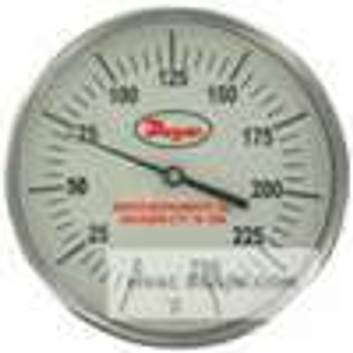 Dwyer Instruments GBTB54071, Glow-in-the-dark bimetal thermometer, range 50 to 550, 4" stem