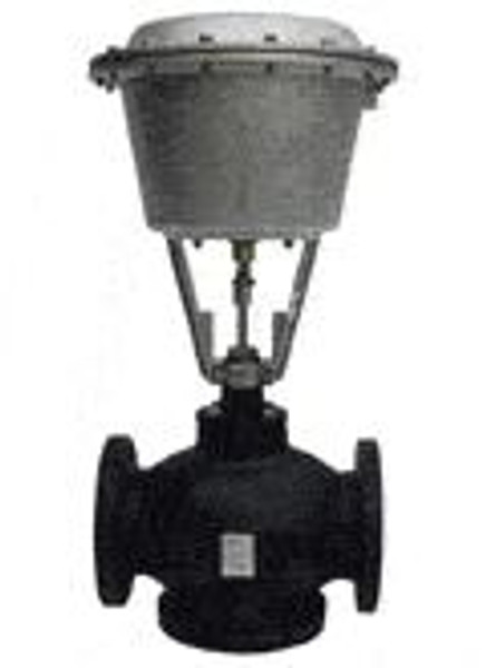 Siemens 279-06161, Valve Assembly: 3-Way, Mixing, 3-inch, 100 CV, Equal Percentage/Linear, Bronze Trim, Flanged, 12-inch Pneumatic Actuator