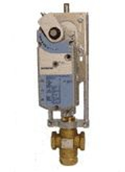 Siemens 299-03199, Valve Assembly: 3-Way, Mixing, 1/2-inch, 16 CV, Equal Percentage/Linear, Brass Trim, FxF, 2-Position Control, Electronic Actuator, Spring Return