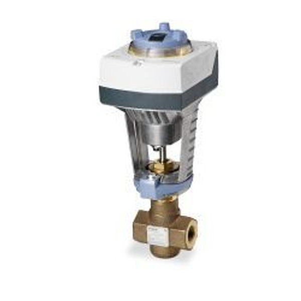 Siemens 371-03163, Valve Assembly: 2-Way, NO, 1/2-inch, 16 CV, Equal Percentage, Brass Trim, FxF, Proportional Control, Electronic Actuator, Non-Spring Return