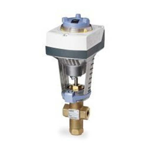 Siemens 371-03201, Valve Assembly: 3-Way, Mixing, 1/2-inch, 4 CV, Equal Percentage/Linear, Brass Trim, FxF, Proportional Control, Electronic Actuator, Non-Spring Return