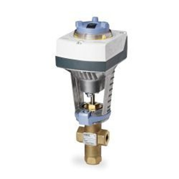 Siemens 371-03202, Valve Assembly: 3-Way, Mixing, 3/4-inch, 63 CV, Equal Percentage/Linear, Brass Trim, FxF, Proportional Control, Electronic Actuator, Non-Spring Return