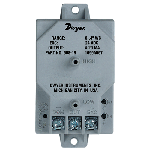 Dwyer Instruments 668C-6 DIFF PR XMTR 0-10 INWC