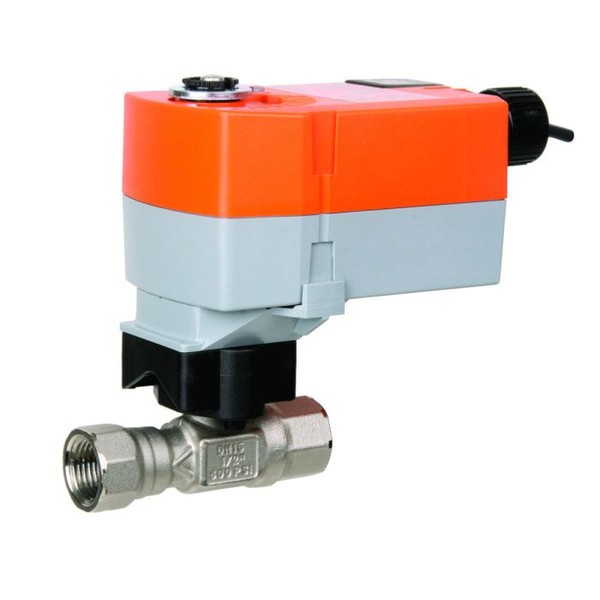 Belimo B215HT046+TFRB120-S, 2-way, HT-CCV, 1/2" NPT, 0.46cv with Spring Return, 18 in-lb , On/Off, 100 to 240V