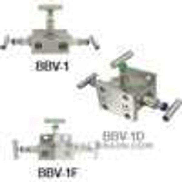 Dwyer Instruments BBV-1D, Double flanged 3-valve block manifold, 316SS
