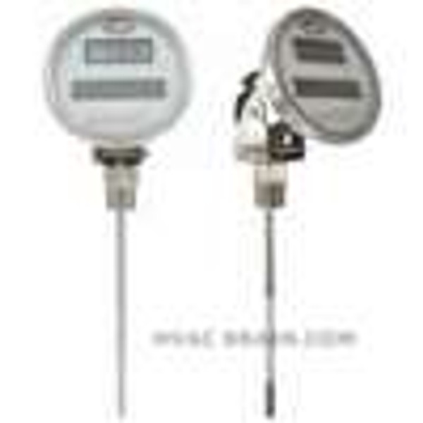 Dwyer Instruments DBTA3151, Digital solar-powered bimetal thermometer, range -58 to 302¡F, 15" stem