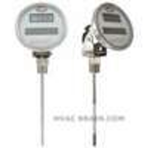 Dwyer Instruments DBTA3241, Digital solar-powered bimetal thermometer, range -58 to 302¡F, 24" stem