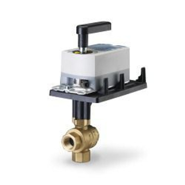 Siemens 171A-10355S, 599 Series 3-way, 1/2", 40 CV Stainless Steel Ball Valve Coupled with 3-Postion Floating, Non-Spring Return Actuator