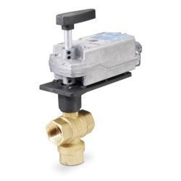 Siemens 171F-10364, 599 Series 3-way, 1-1/4", 16 CV Ball Valve Coupled with 3-Position Floating, Spring Return Actuator